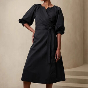 NWT BR Factory Blouson-Sleeve Midi Dress